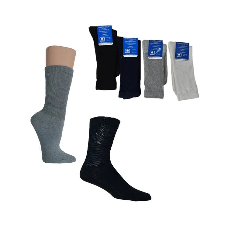 Knit Crew Diabetic Socks - Size 9-11 White 1