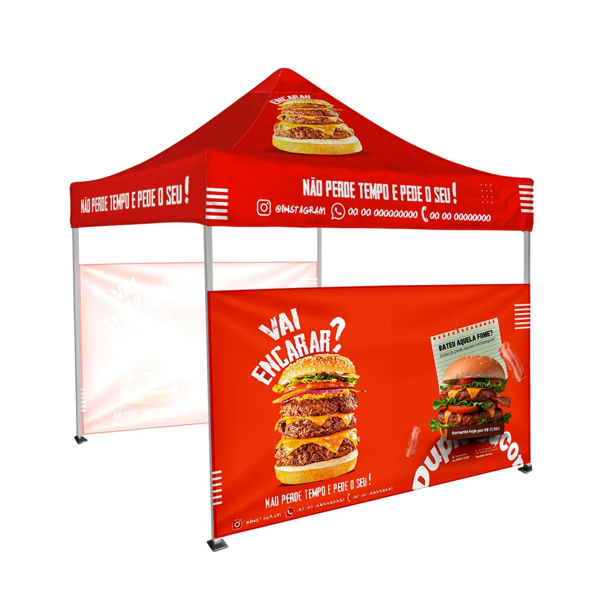 10'x10' Tent Canopy with frame and two half wall 1