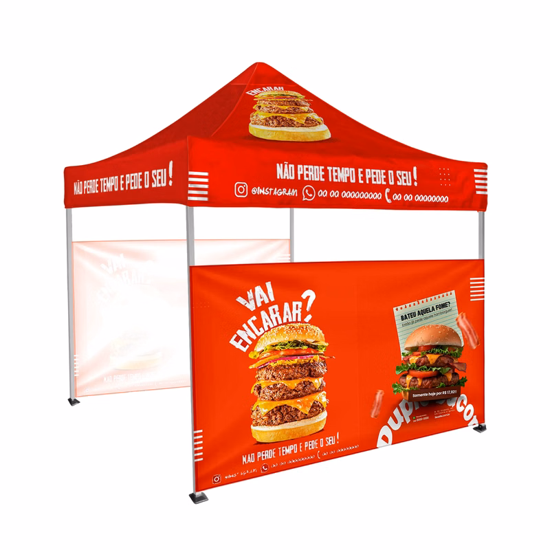10'x10' Tent Canopy with frame and two half wall