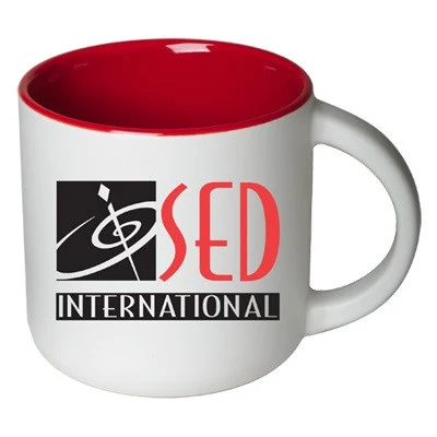 14 oz Sedona Mug - Matte White Out/Gloss Red In 1