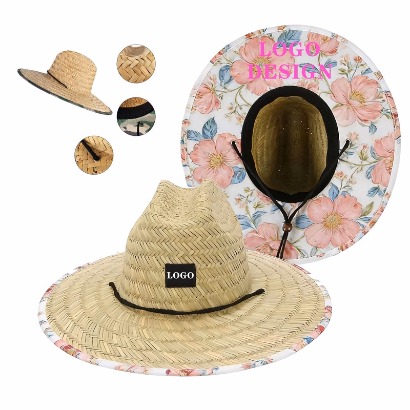 16.5 in Wide Brim Straw Sun Hat