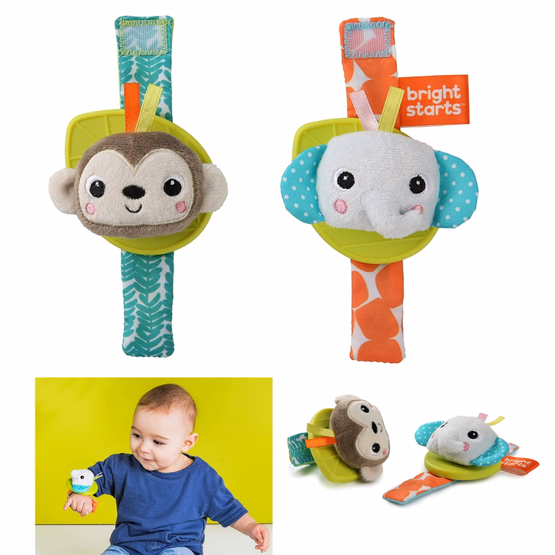 Custom Rattle Teethe Wrist Pals Plush Toy