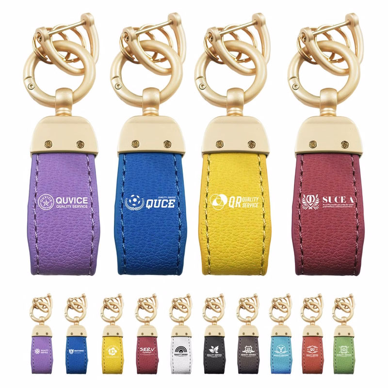 Zinc Alloy & PU Leather Keychain With Screwdriver Tool Accessory
