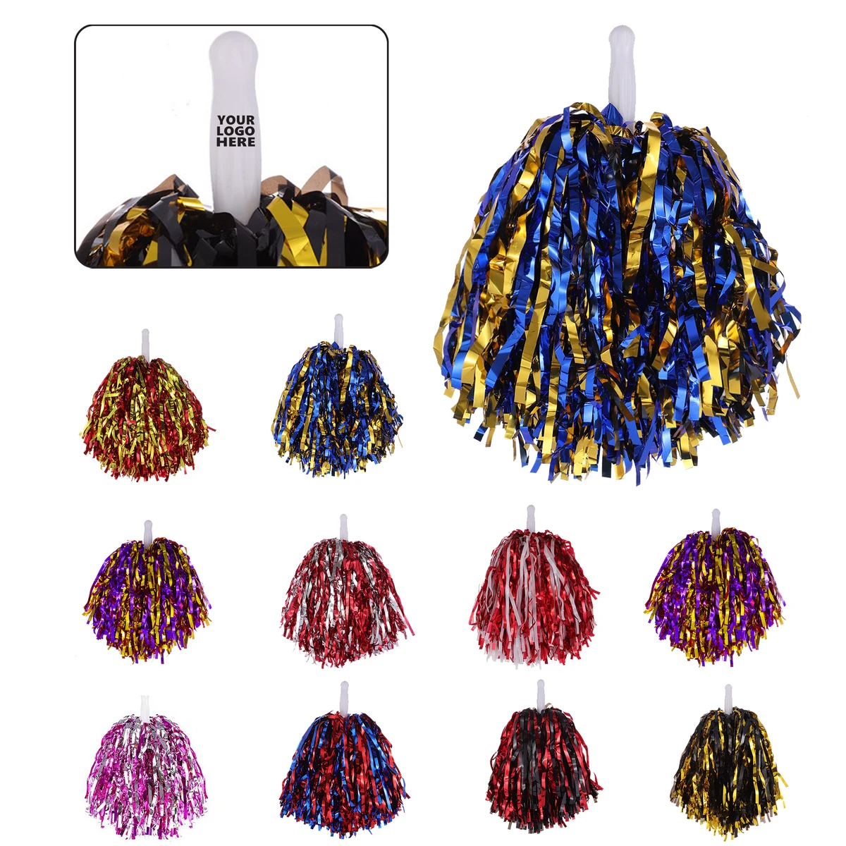 Metallic Cheerleading Pom Poms for Sports 1