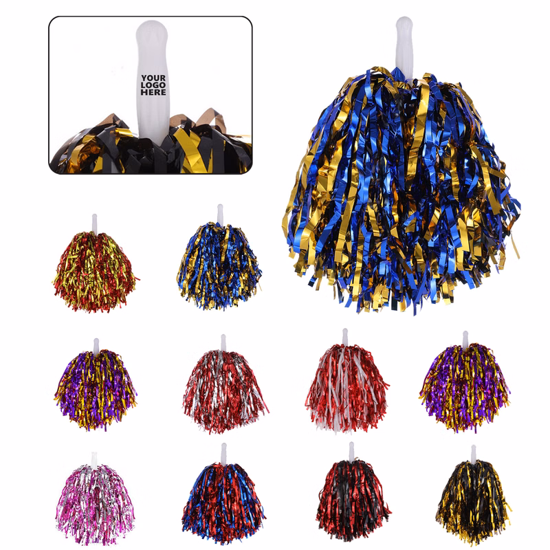 Metallic Cheerleading Pom Poms for Sports