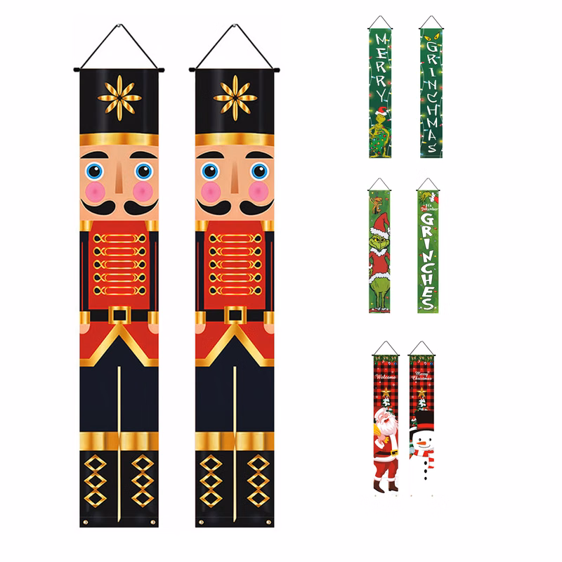 Christmas background cloth door curtain couplet
