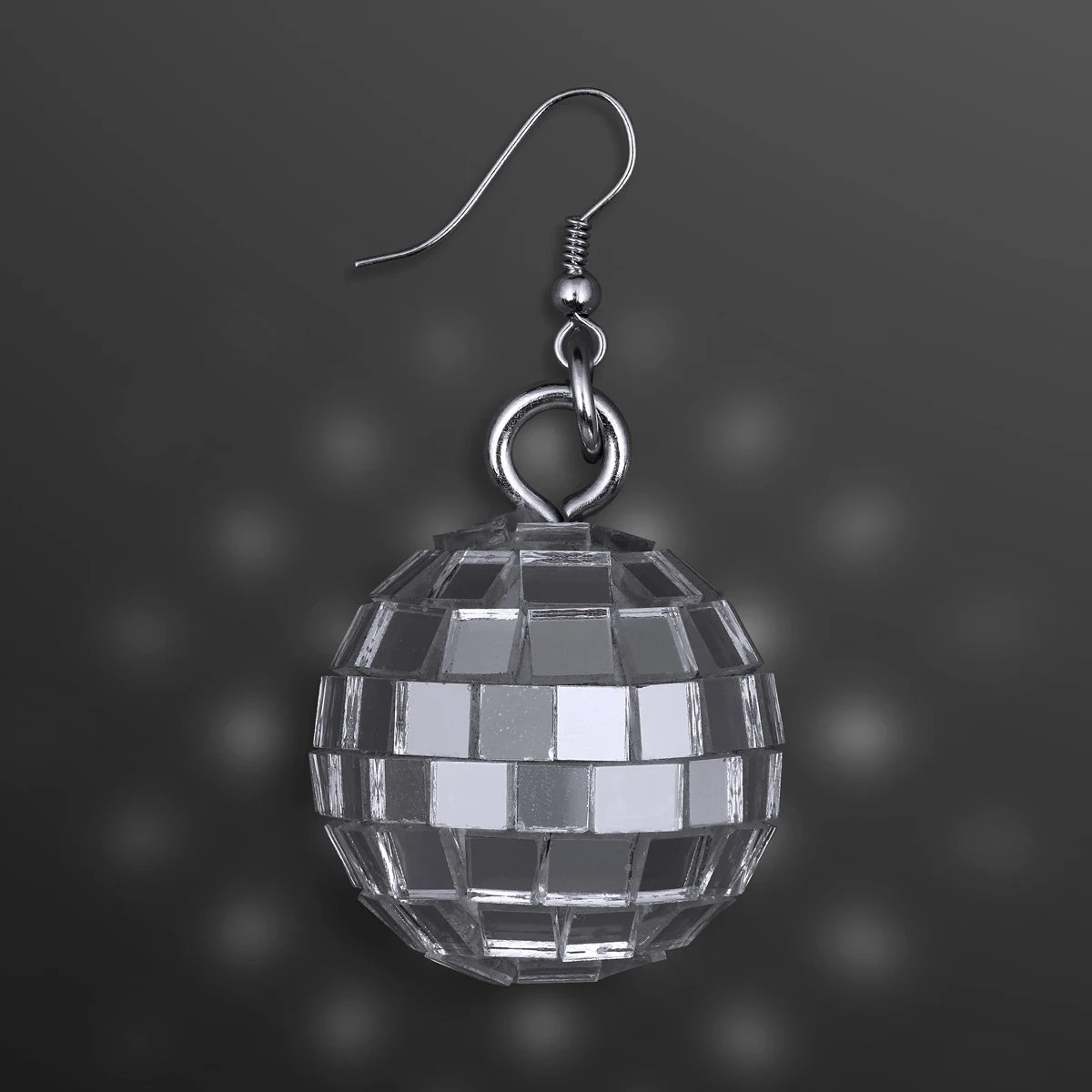 Silver Disco Ball Pierced Earrings, in Pairs (Non-Light Up) 1