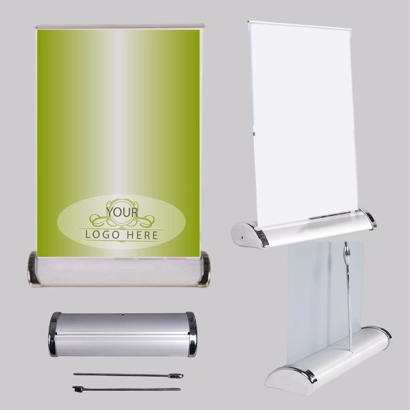 Mini Table Top Retractor Stand with Banner