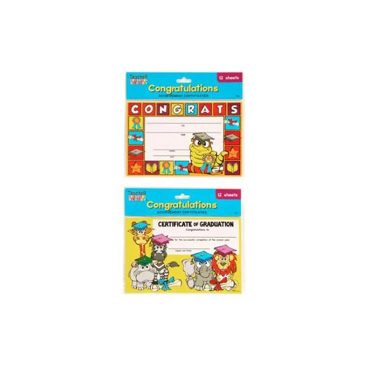 Congrats Certificates - 12 Pack 1