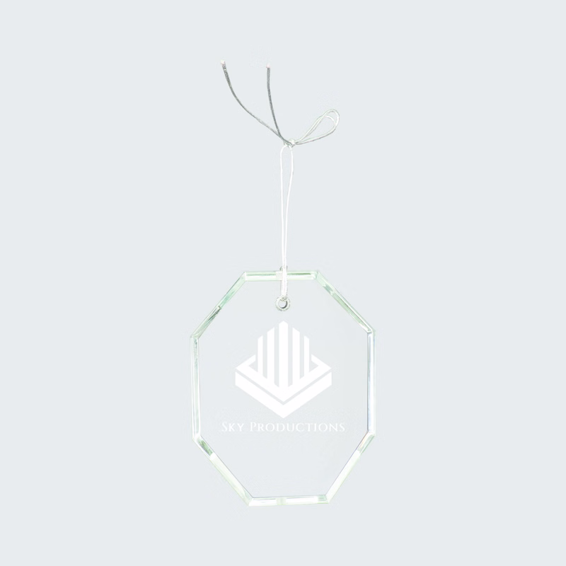 3 1/2" Crystal Octagon Ornament