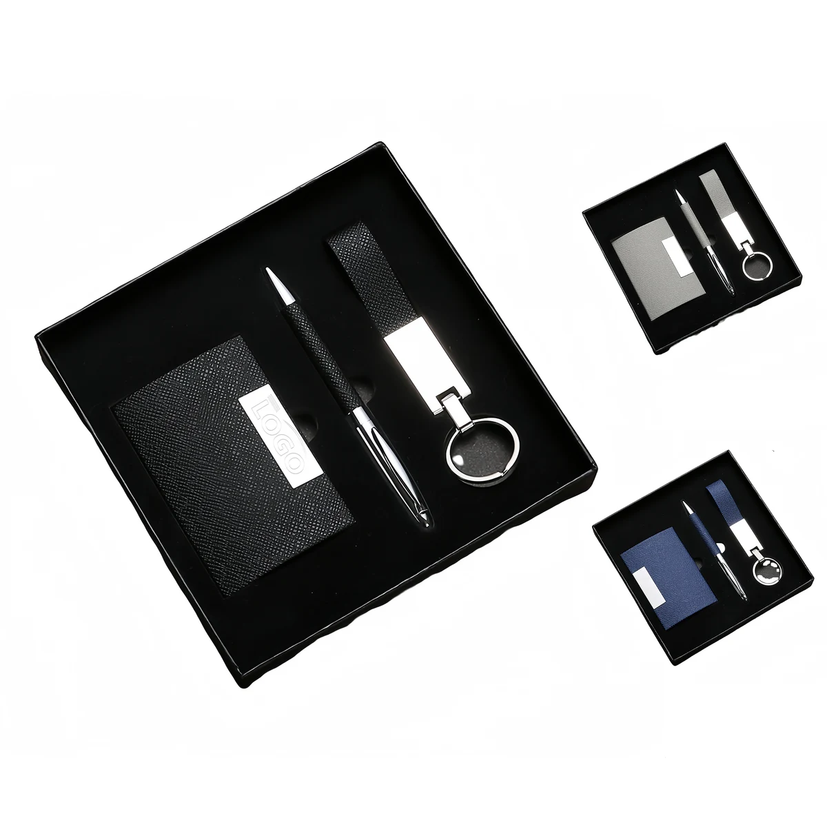Elegant Business Card Holder Set - Includes Keychain & Pen 1