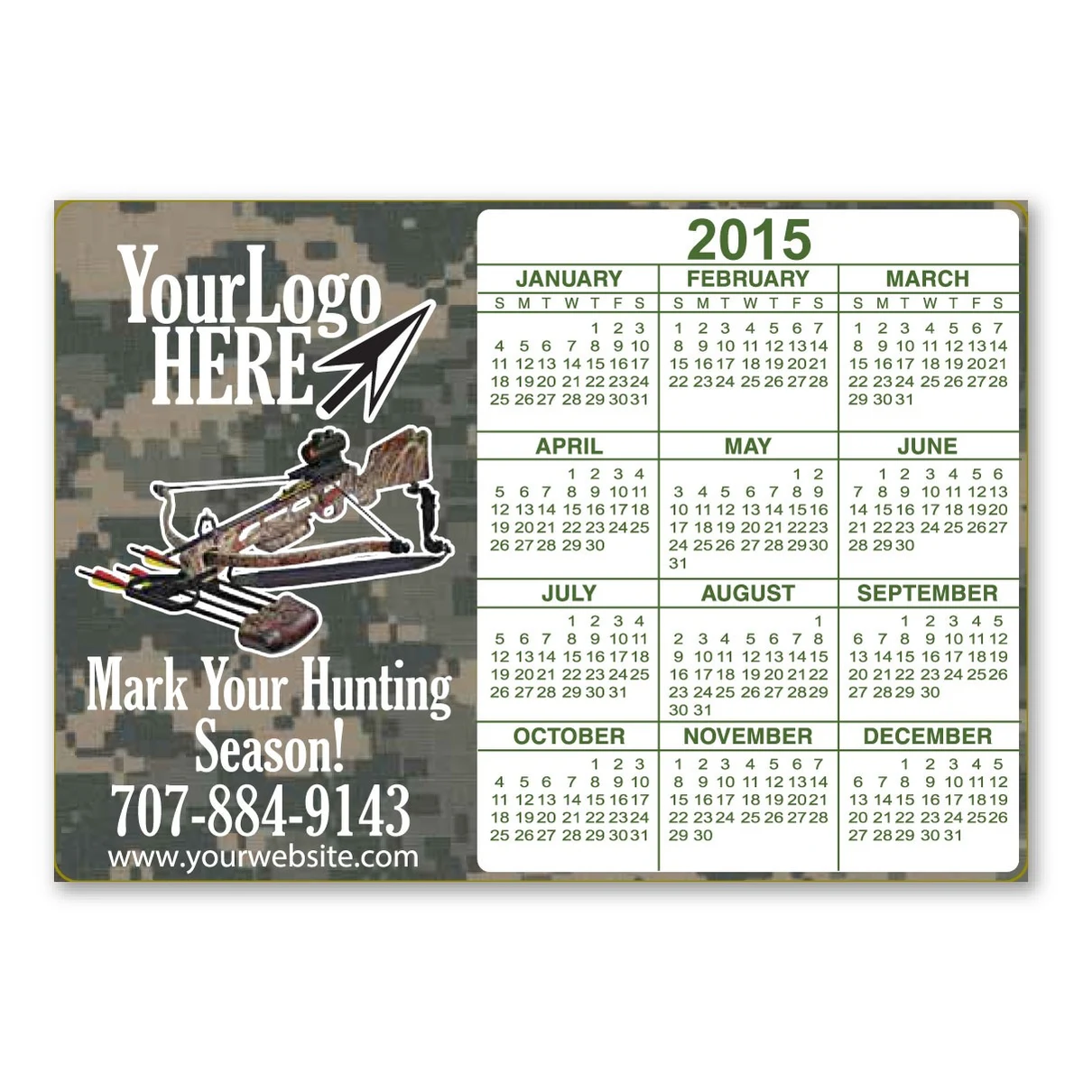 Camo Calendar Magnet - 5" x 3.5" - 20 mil 1