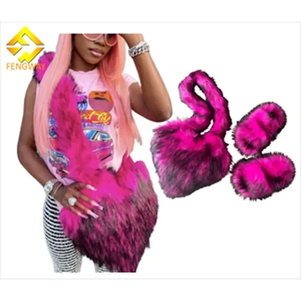 Hot Sale 2023 Winter Woman Heart Shape Handbag with Slippers 1