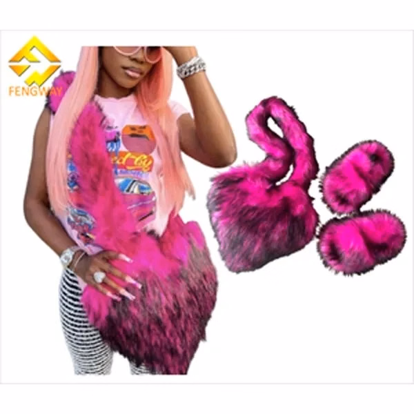 Hot Sale 2023 Winter Woman Heart Shape Handbag with Slippers