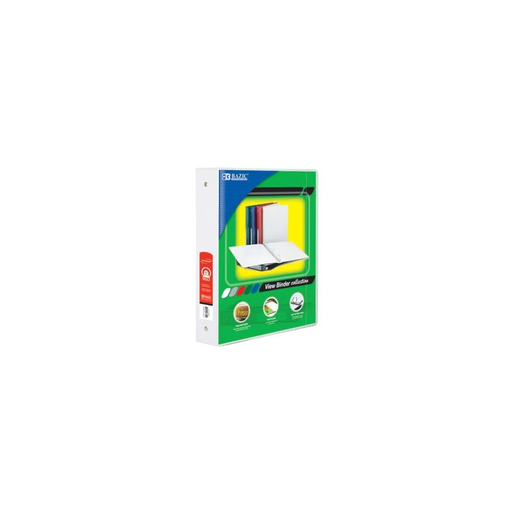 1.5" 3-Ring View Binders - White 2 Pockets 1