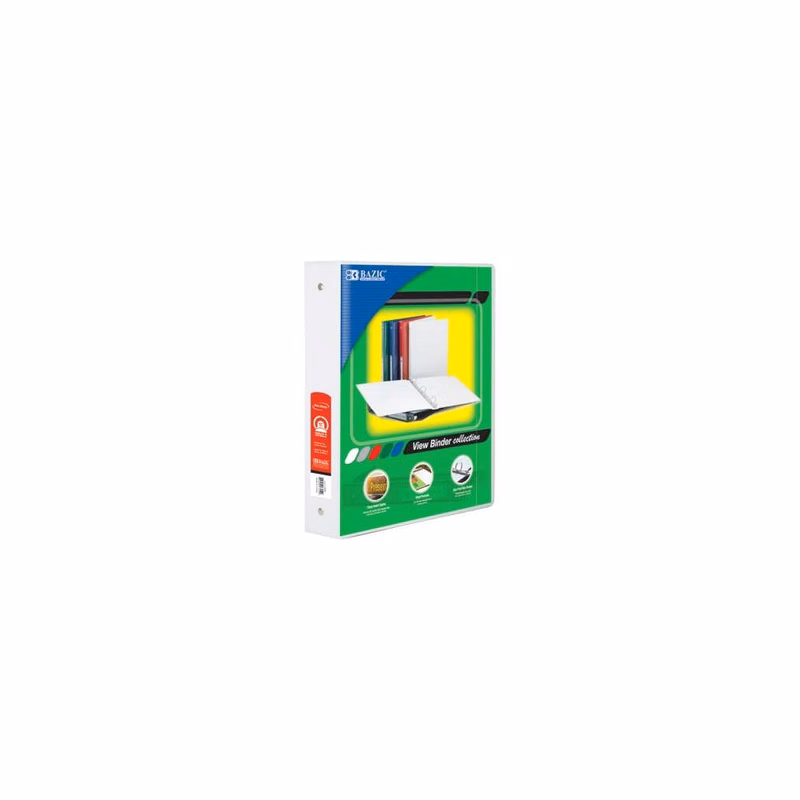 1.5" 3-Ring View Binders - White 2 Pockets