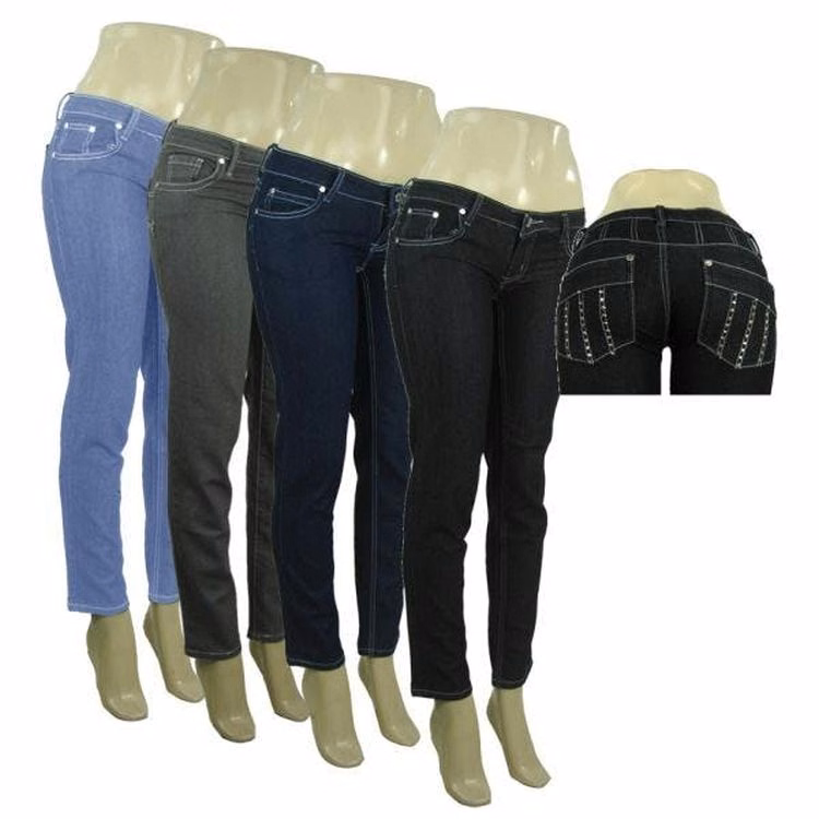 Women's Skinny Denim Jean Pants - 4 Colors Sizes 1-15
