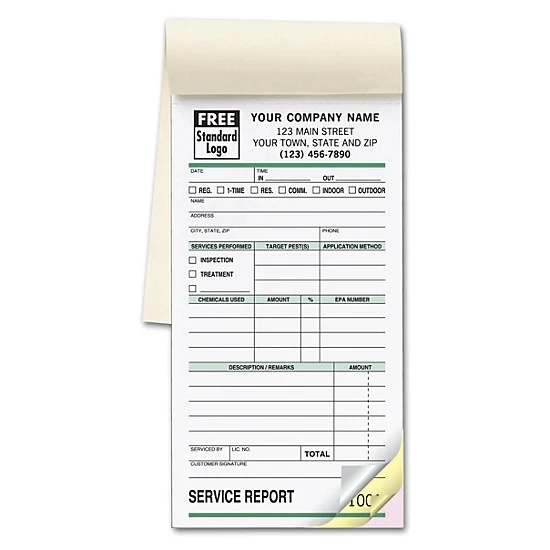 Pest Control Service Order / Invoice Forms, Small 1