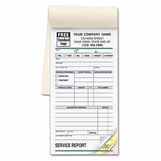 Pest Control Service Order / Invoice Forms, Small