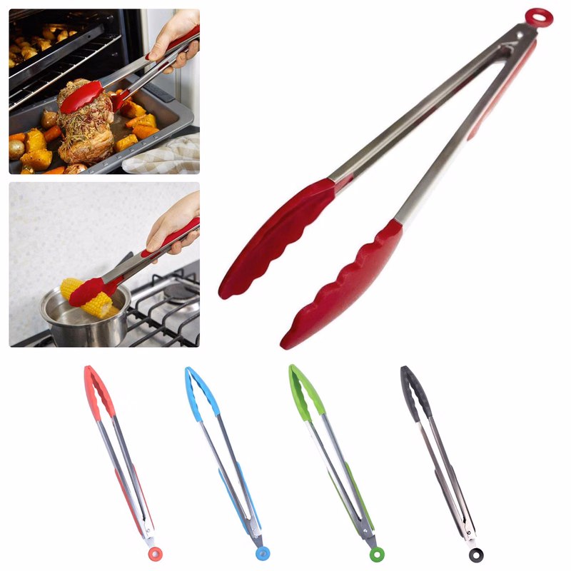 Non Stick Stainless Steel Tongs With Silicone Tip