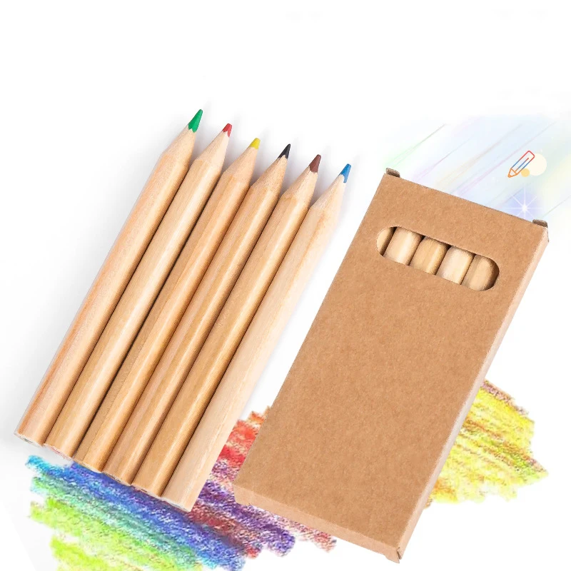 6 Colored Kraft Paper Boxes Pencil Set 1