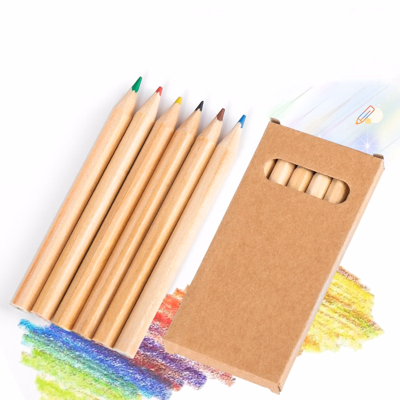 6 Colored Kraft Paper Boxes Pencil Set