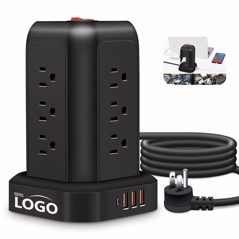 12-Outlet Surge Protector with 4 USB Ports