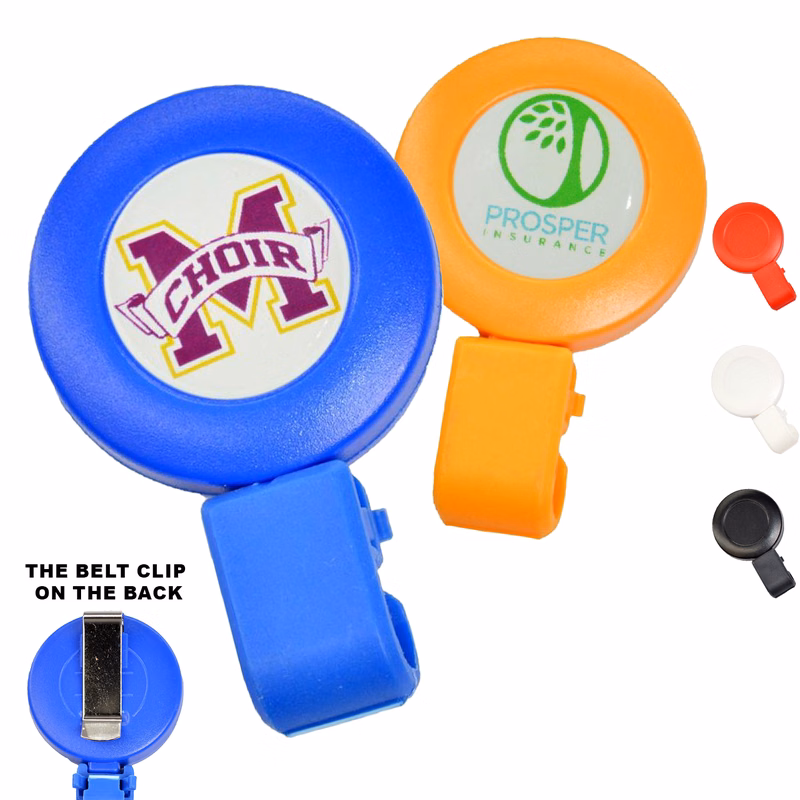 Frosted Round Badge Reel w/ Plastic Clip