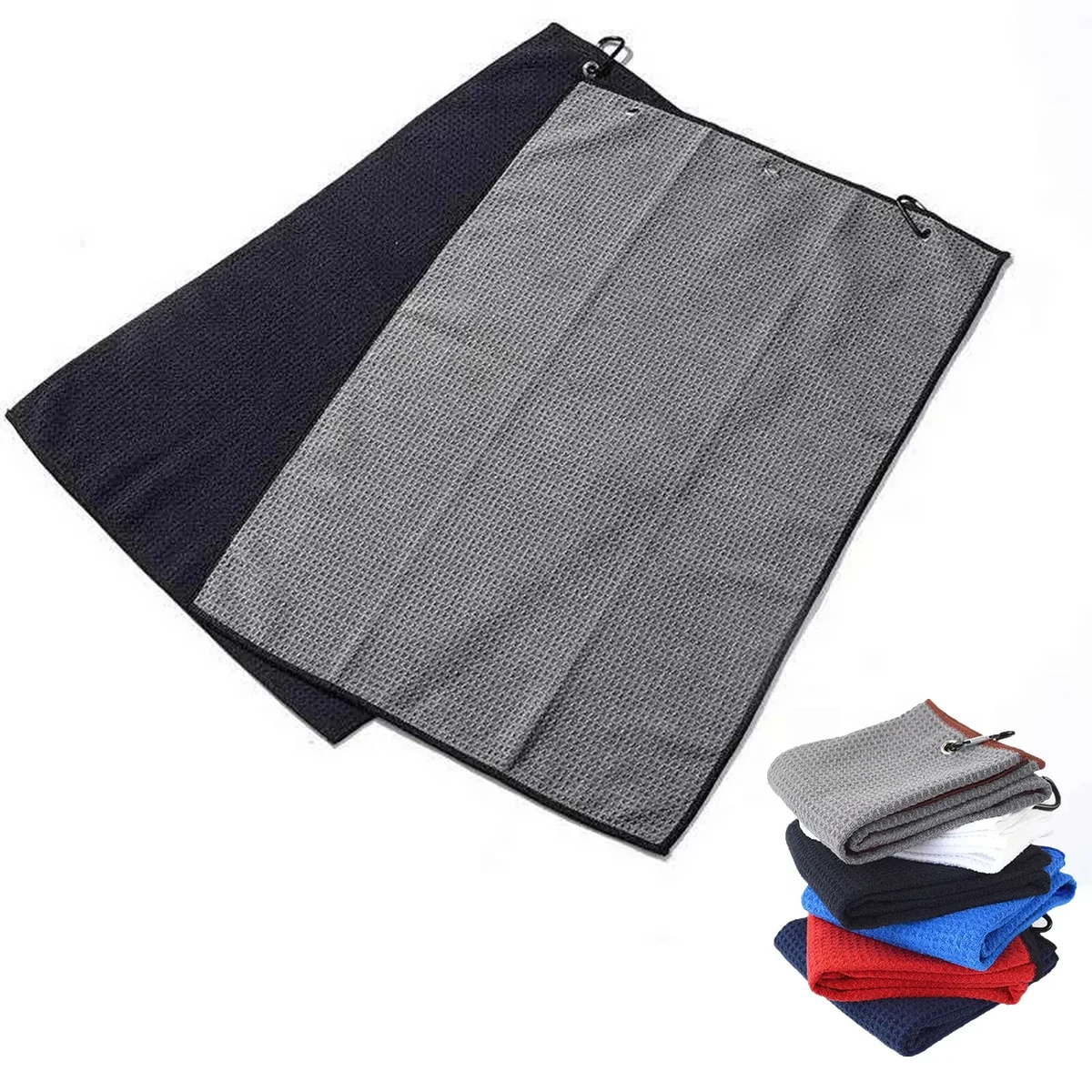 Tri-fold Golf Towel w/ Bag Hook 1