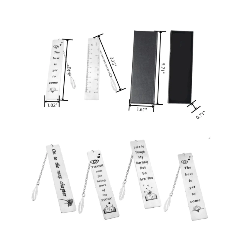Stainless steel bookmark 1