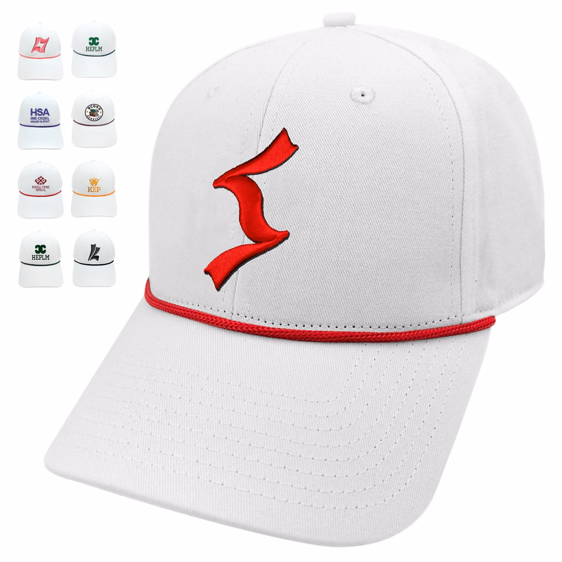 3D Embroidery 6-Panel Cotton Baseball Cap With Cord