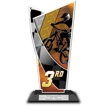 Acrylic Trophy: 6" BMX Designer Shape 1