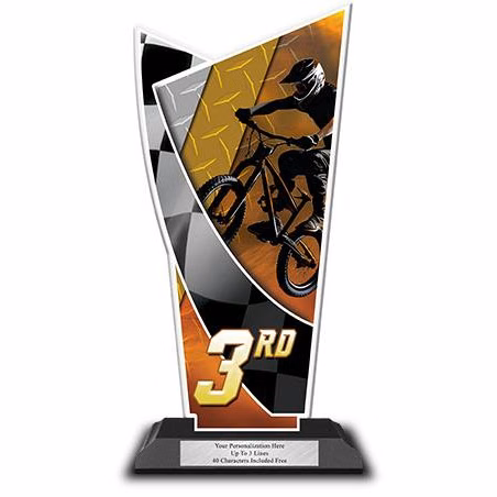 Acrylic Trophy: 6" BMX Designer Shape