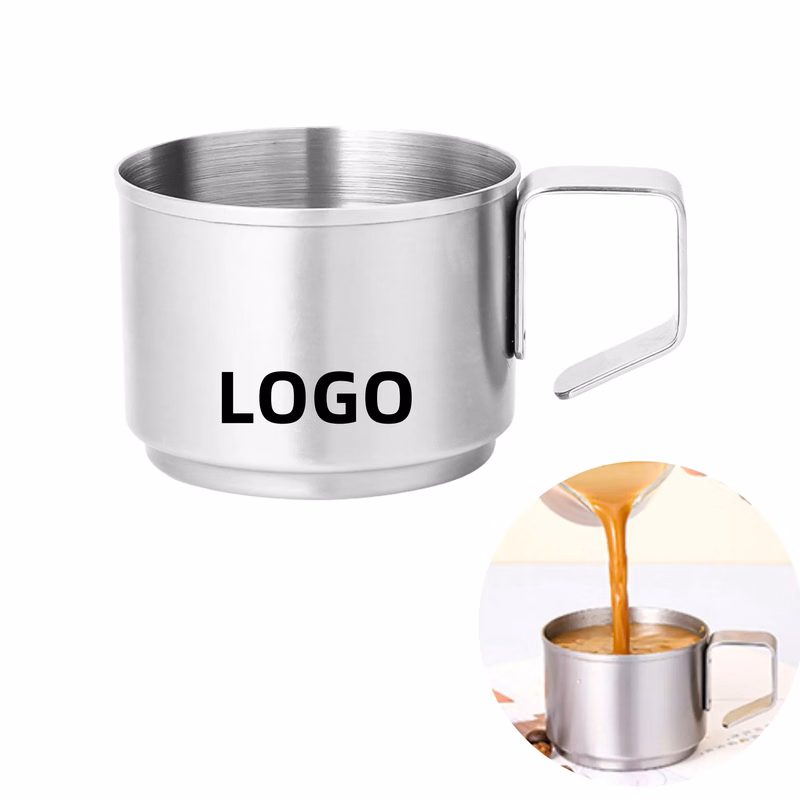 4 Oz Mini Stainless Steel Coffee Cup Mug With Handle