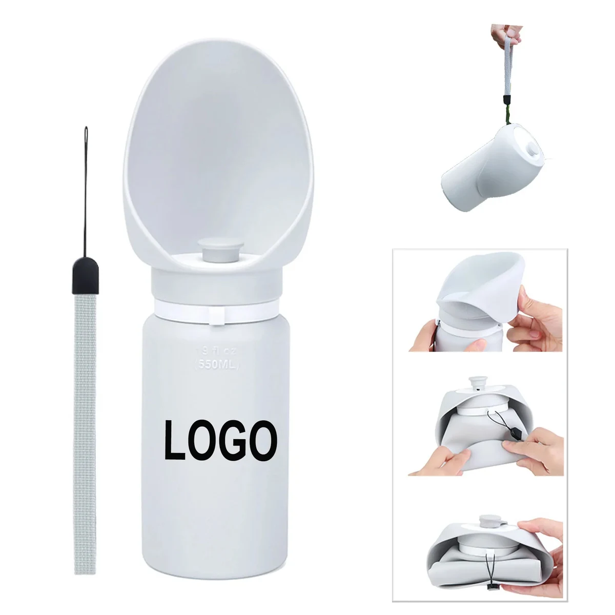 550ml Soft Silicone Collapsible Pet Travel Water Bottle 1