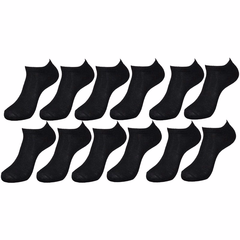 Adult Low-Cut Socks - Size 9-11 Black Only 3 Pack