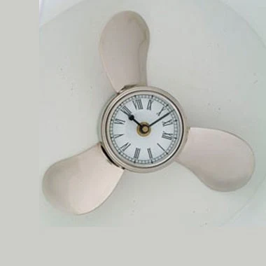 7.5" Chrome Plated Brass Propeller w/Clock 1