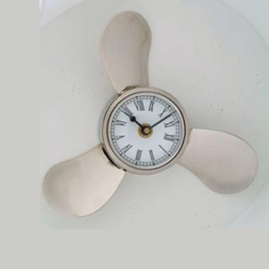 7.5" Chrome Plated Brass Propeller w/Clock