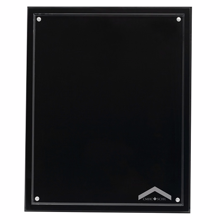 13" Magnetic Certificate/Insert Holder 1/4" Black Acrylic base with 1/4" Clear front Laser Engraved