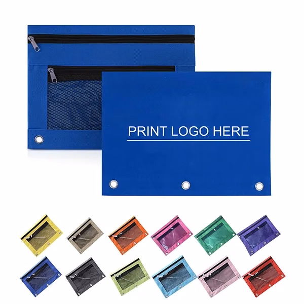 3-Ring Binder Pencil Pouch With Zipper