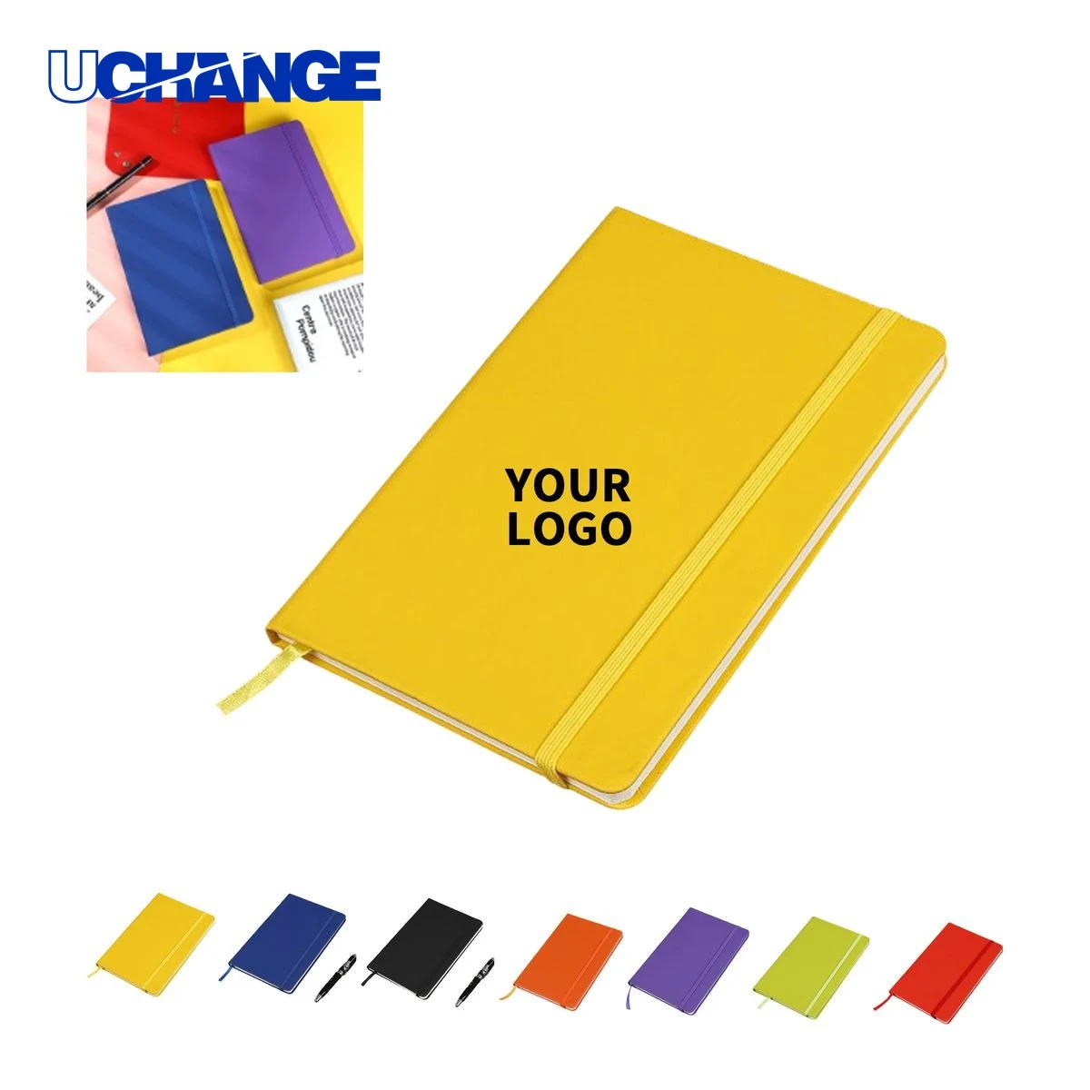 A6 Lined Notebook Pocket Journal with Elastic Band Ribbon 1