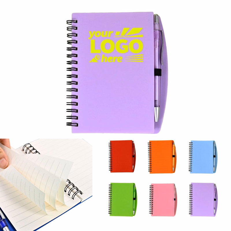 Simple Colored Pen With Coil Notebook