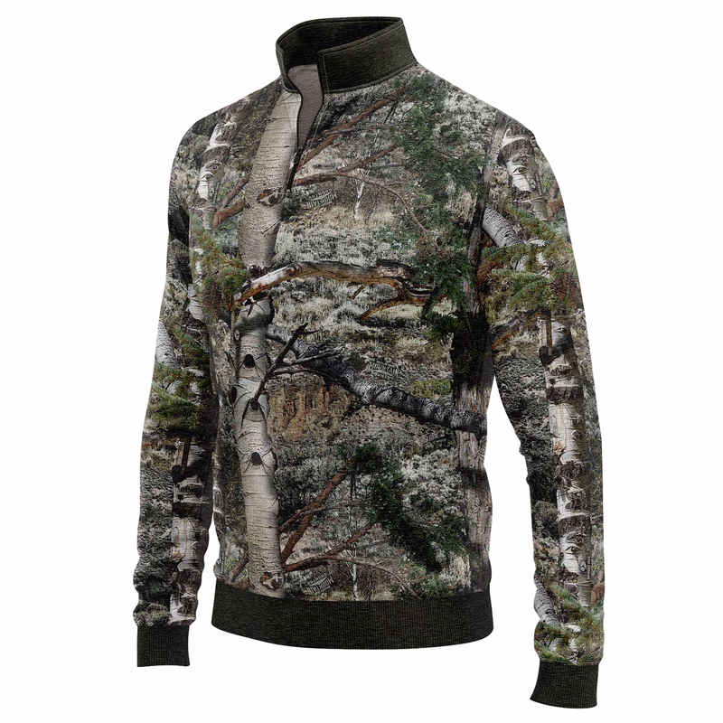 235 GSM Polar fleece men's hunting quarter zip Sweatshirt