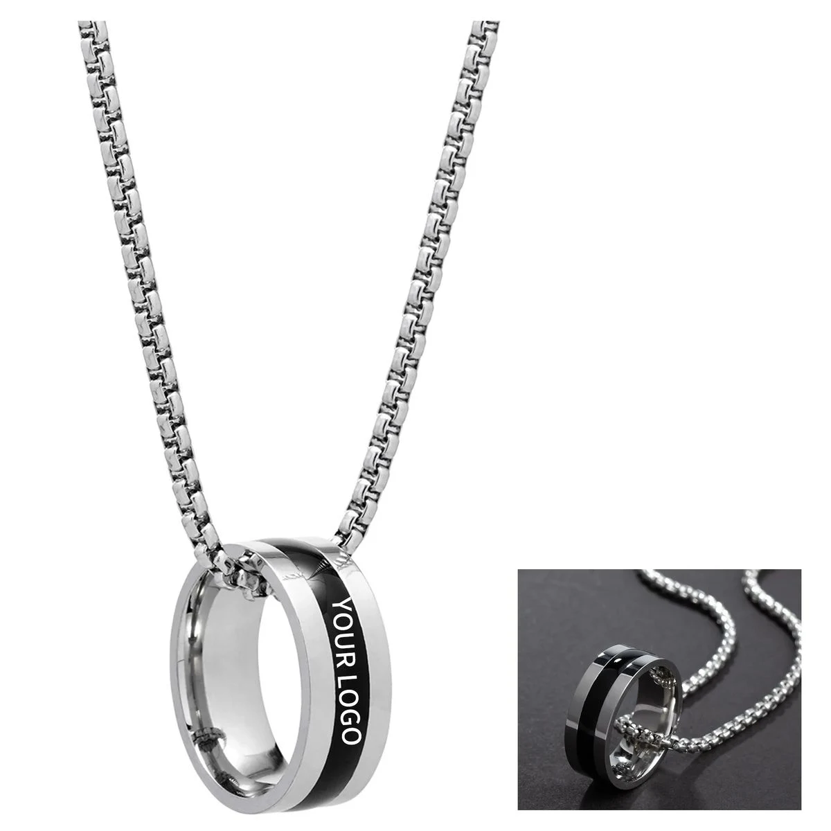 Simple Metal Necklace with Circular Pendant 1