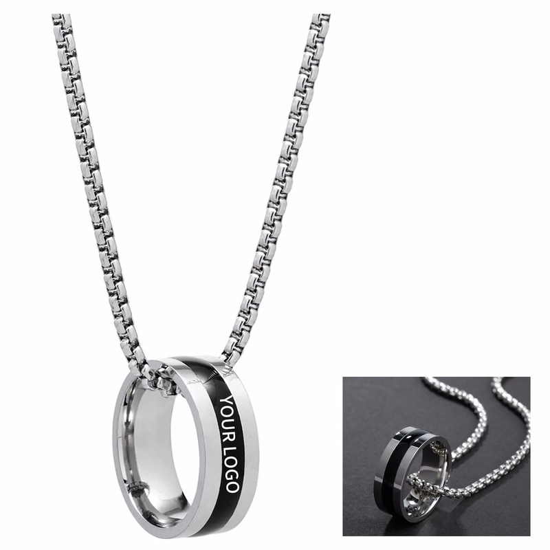 Simple Metal Necklace with Circular Pendant