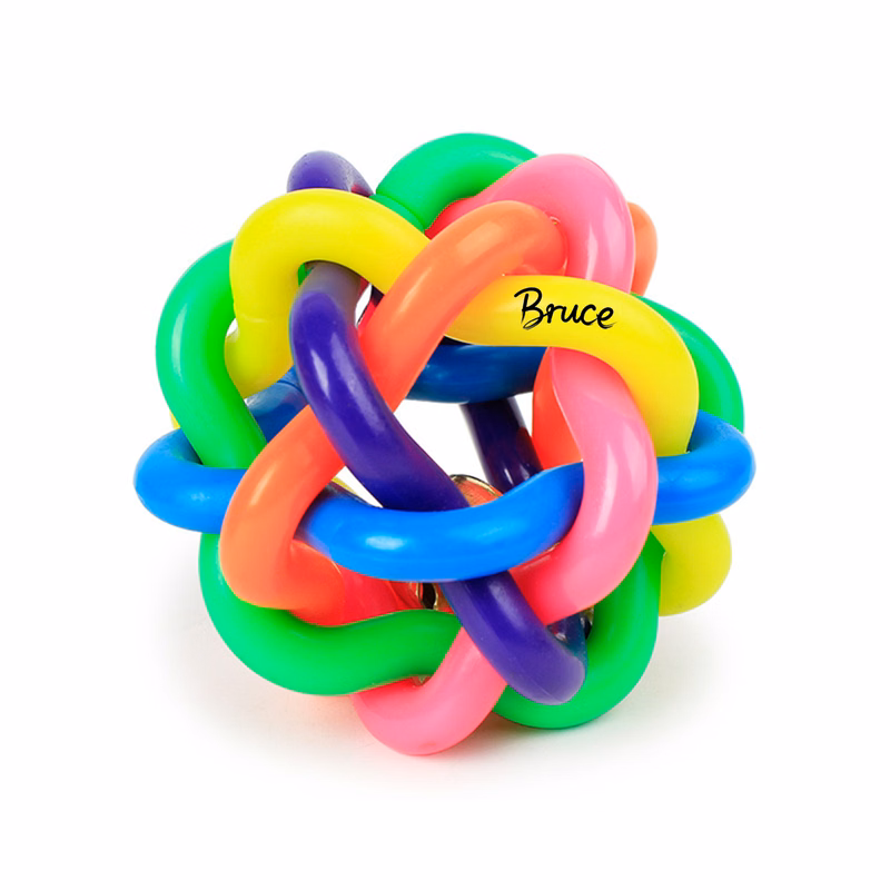 Colorful Soft Rubber Bell Chew Ball Toy