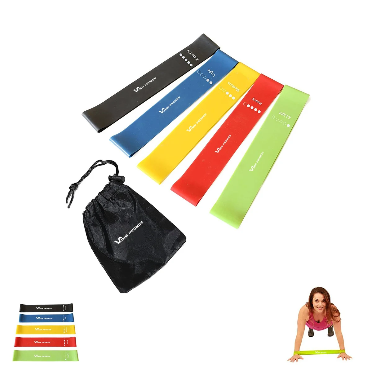 5 Set Of Stretch Bands For Booty Legs, Pilates Flexbands 1