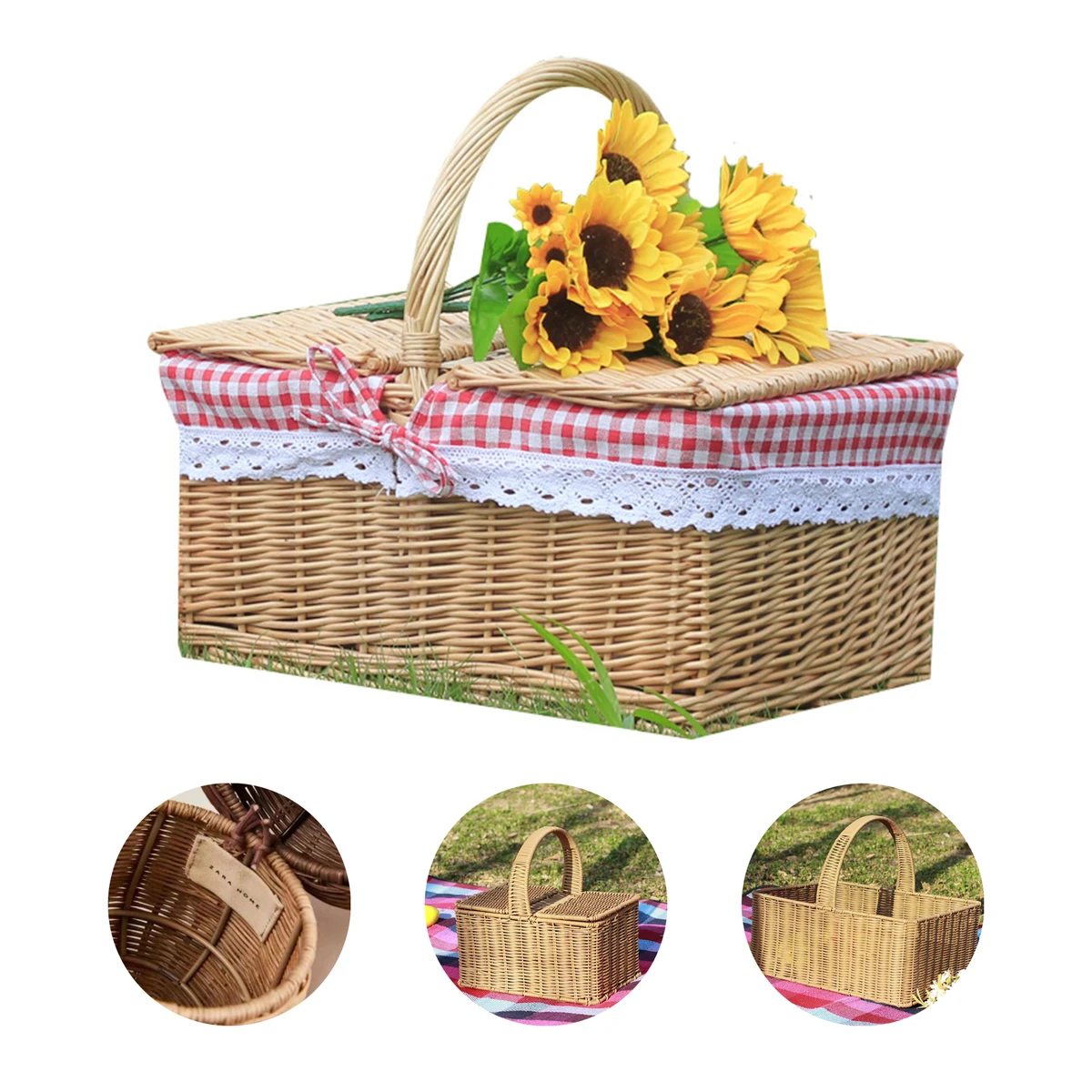 Ratten Picnic Basket With Handle 1