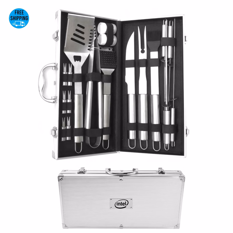 18pcs BBQ Tool Set in Aluminum Case - OCEAN