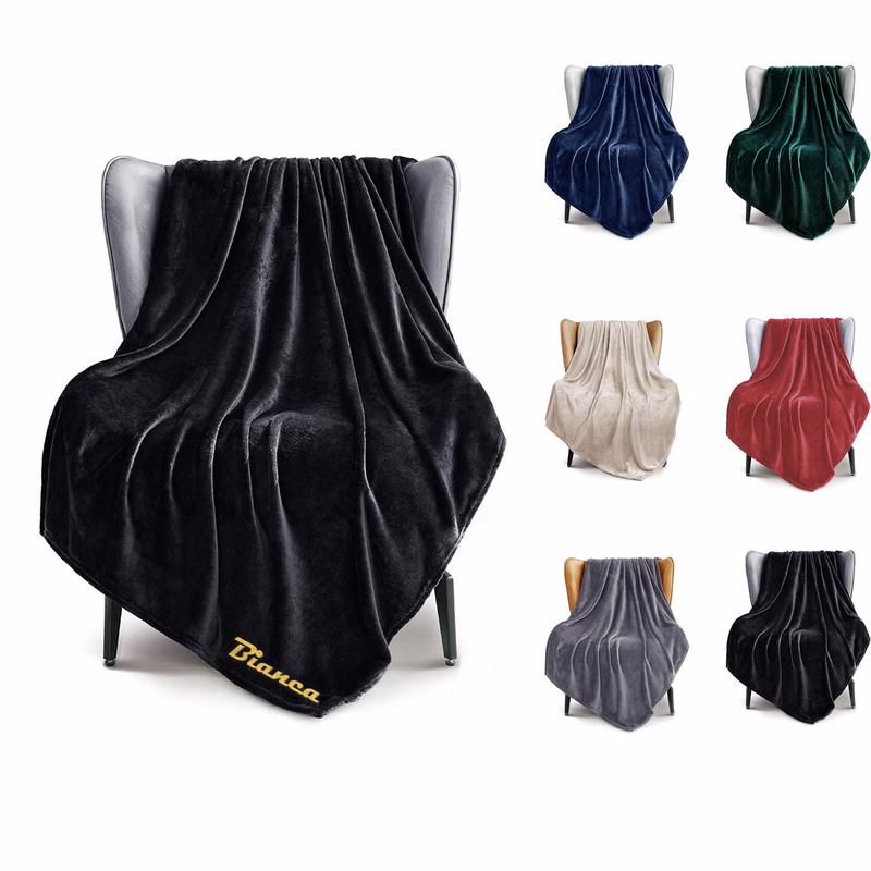 Solid Color Polar Fleece Blanket for Office Sofa & Home Use